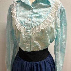 Stage West vintage ruffled western button down